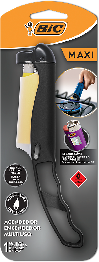 Acendedor Bic Maxi Multiuso Handy Com Isqueiro