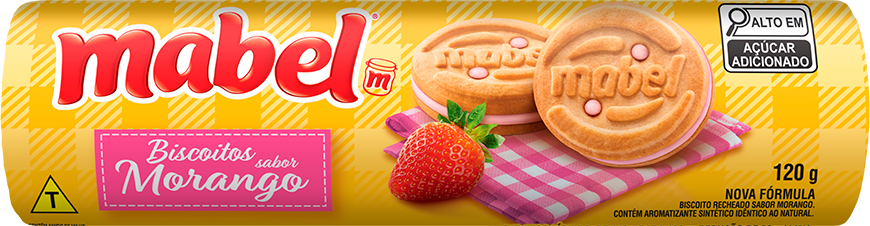 Biscoito Mabel Recheado Morango 120g