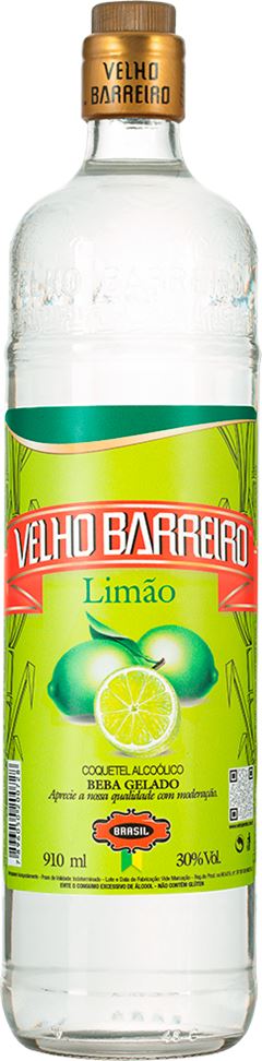 Aguardente Velho Barreiro Limao 910ml