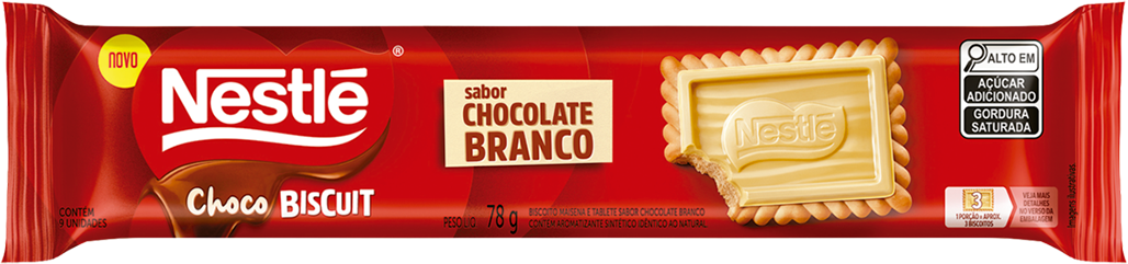 Chocolate Nestle Biscuit Chocolate Branco 78g