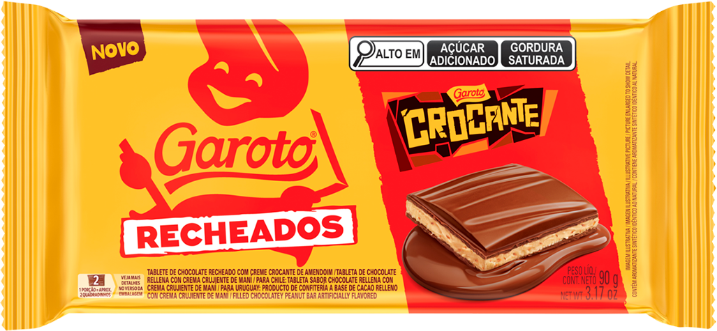 Chocolate Garoto Crocante Recheado 90g