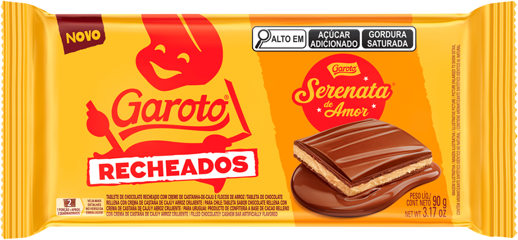 Chocolate Garoto Serenata De Amor Recheado 90g