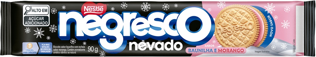 Biscoito Nestle Negresco Recheado Baunilha Com Morango 90g
