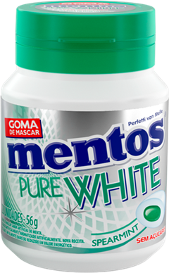 Chicle Mentos Pure White Pote Spearmint 56g