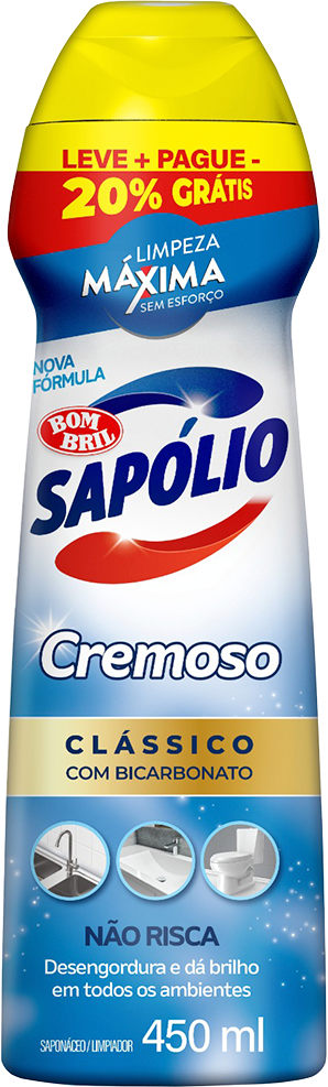 Limpador Cremoso Sapolio Radium Classico 450ml 20%Gts