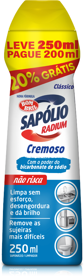 Limpador Cremoso Sapolio Radium Classico 250ml 20%Gts