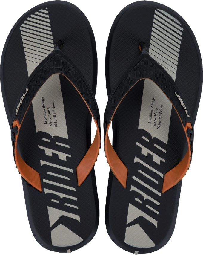 Sandalia Rider R1 Prime Masc Adulto Preto/Laranja/Bege