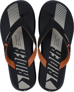 Sandalia Rider R1 Prime Masc Adulto Preto/Laranja/Bege