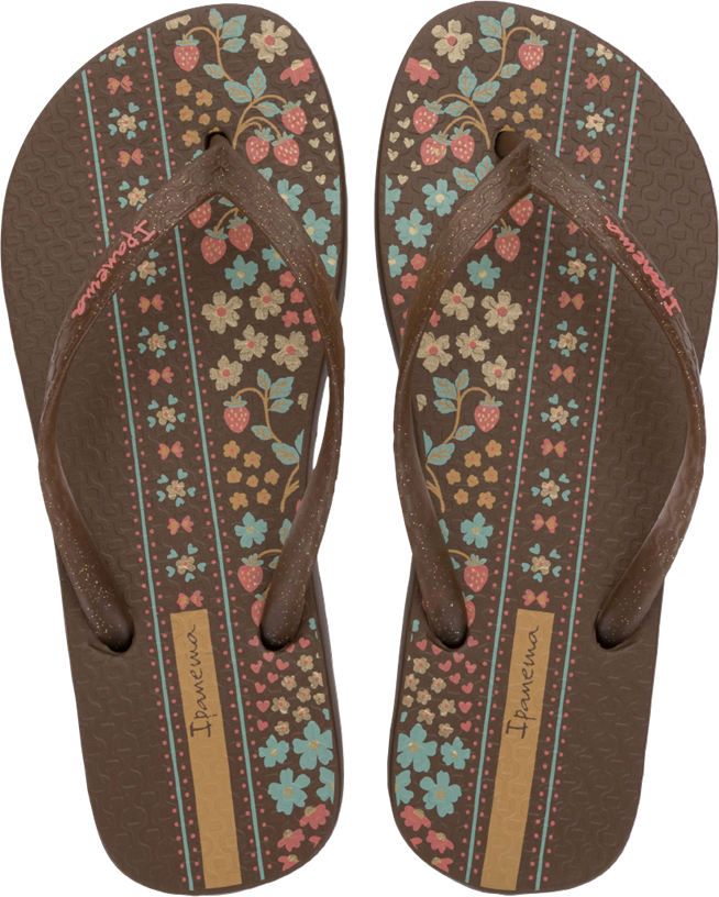 Sandalia Ipanema Oasis Fem Adulto Marrom/Glitter/Rosa