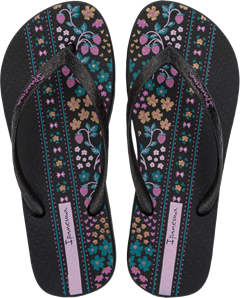 Sandalia Ipanema Oasis Fem Adulto Preto/Glitter/Rosa