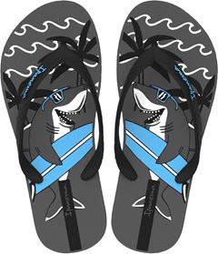 Sandalia Ipanema Fantasia Masc Infantil Cinza/Preto/Azul