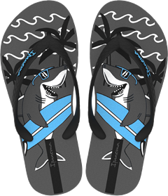 Sandalia Ipanema Fantasia Masc Infantil Cinza/Preto/Azul