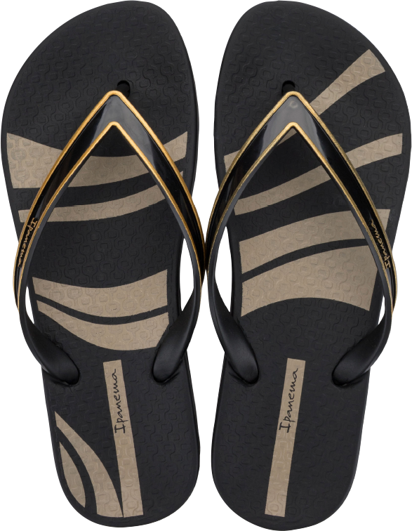 Sandalia Ipanema Anatomica Linea Fem Adulto Preto/Preto/Bege