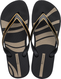 Sandalia Ipanema Anatomica Linea Fem Adulto Preto/Preto/Bege