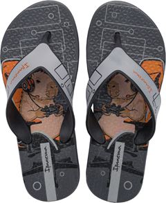 Sandalia Ipanema Deck City Masc Infantil Grafite/Preto