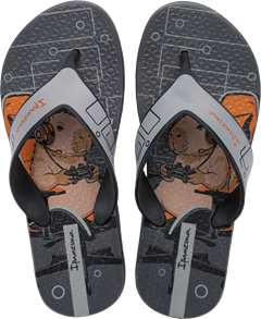 Sandalia Ipanema Deck City Masc Infantil Grafite/Preto