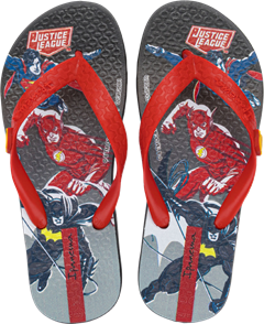 Sandalia Ipanema Liga Justica Masc Infantil Preto/Vermelho