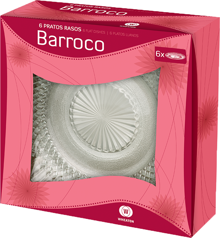 Prato De Vidro Raso Wheaton Barroco 6pcs