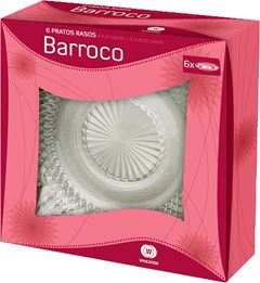 Prato De Vidro Raso Wheaton Barroco 6pcs