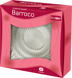 Prato De Vidro Raso Wheaton Barroco 6pcs