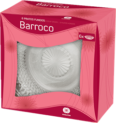 Prato De Vidro Fundo Wheaton Barroco 6pcs