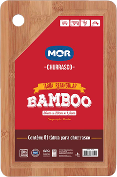 Tabua Bambu Mor Retangular 30x20cm