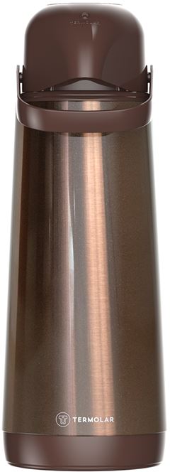 Garrafa Termica Termolar Lumina Pressao Inox Marrom 1,8l