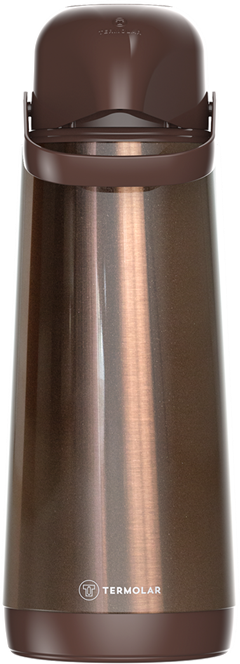 Garrafa Termica Termolar Lumina Pressao Inox Marrom 1,8l