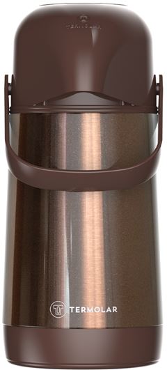 Garrafa Termica Termolar Lumina Pressao Inox Marrom 500ml