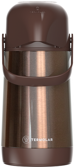 Garrafa Termica Termolar Lumina Pressao Inox Marrom 500ml