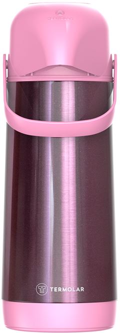 Garrafa Termica Termolar Lumina Pressao Inox Rosa 1l