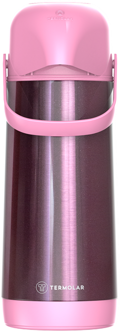 Garrafa Termica Termolar Lumina Pressao Inox Rosa 1l