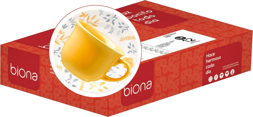 Jogo Xicara Ceramica Cha Com Pires Oxford Bem Vi 200ml 12pcs