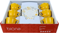 Jogo Xicara Ceramica Cha Com Pires Oxford Bem Vi 200ml 12pcs