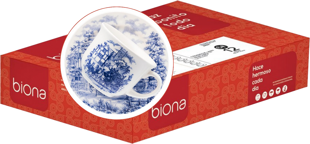 Jogo Xicara Ceramica Cha Com Pires Oxford Cena I 200ml 12pcs
