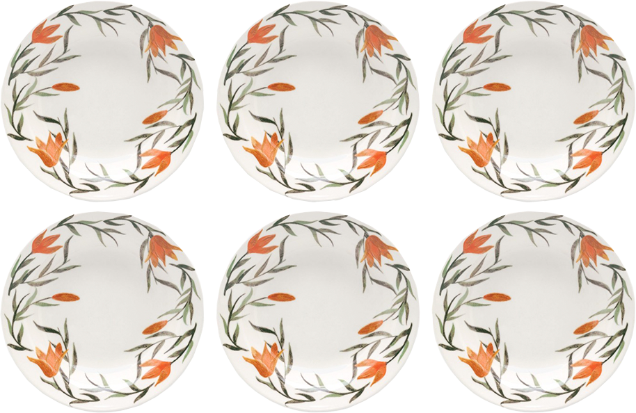 Prato Ceramica Fundo Oxford Biona Lirios 21,5cm