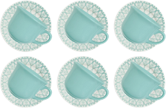 Xicara Ceramica Cha Com Pires Oxford Mandala 200ml