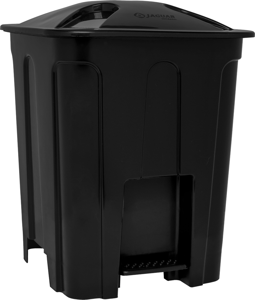 Lixeira Plastica Jaguar Com Pedal Preta 15l