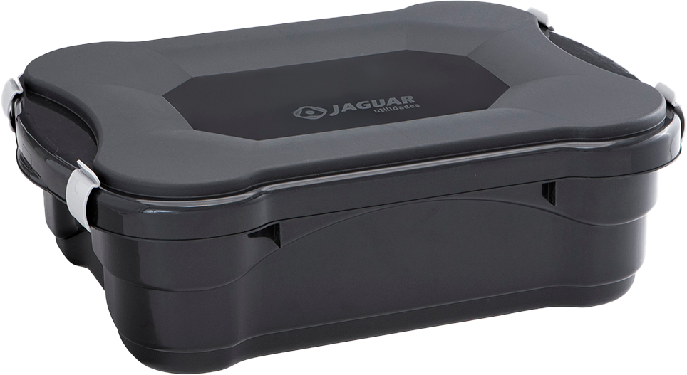 Caixa Organizadora Plastico Jaguar Com Tampa Preto 13l