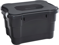 Caixa Organizadora Plastico Jaguar Com Tampa Preto 25l