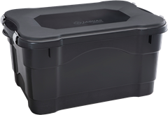 Caixa Organizadora Plastico Jaguar Com Tampa Preto 45l