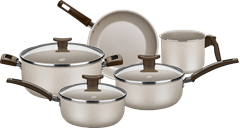 Conjunto Panela Aluminio Antiaderente Mta Vanilla 5pcs