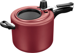 Panela Pressao Antiaderente Mta Vermelha Com Visor 4,5l