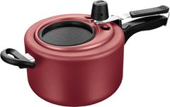 Panela Pressao Antiaderente Mta Vermelha Com Visor 3l