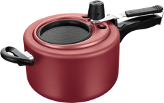 Panela Pressao Antiaderente Mta Vermelha Com Visor 3l