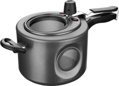 Panela Pressao Antiaderente Mta Grafite Visor Lateral 4,5l