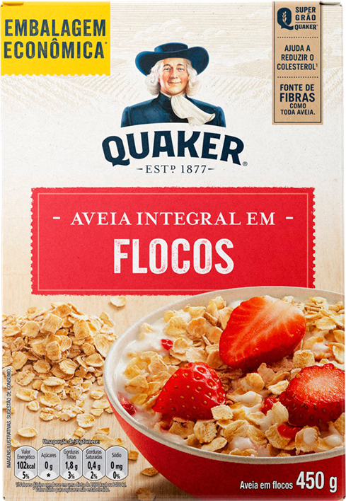 Aveia Quaker Flocos Regular 450g