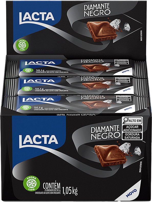 Chocolate Lacta Diamante Negro Tablete 50,1g