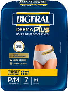 Roupa Intima Unissex Bigfral Derma Plus P/M 7un