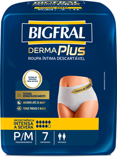 Roupa Intima Unissex Bigfral Derma Plus P/M 7un